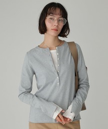 BABYLONE（バビロン）の「デニム天竺ヘンリーネックプルオーバー（Tシャツ/カットソー）」