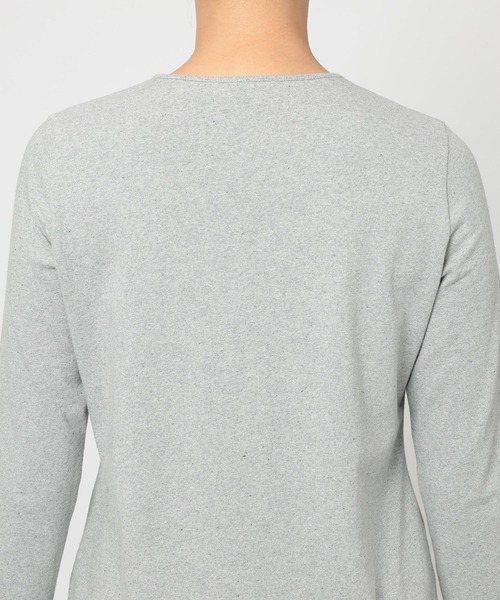 BABYLONE（バビロン）の「デニム天竺ヘンリーネックプルオーバー（Tシャツ/カットソー・レディース・ライトグレー/ネイビー・フリー）」の14枚目の写真