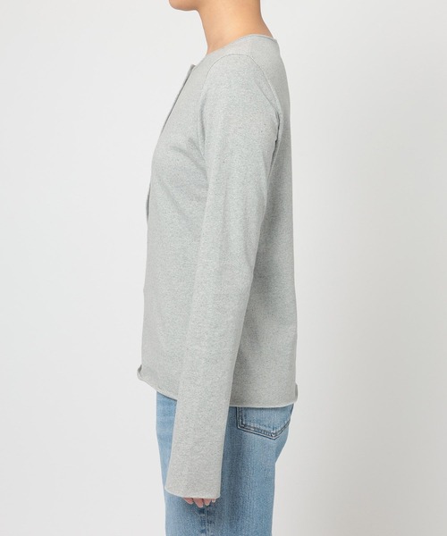 BABYLONE（バビロン）の「デニム天竺ヘンリーネックプルオーバー（Tシャツ/カットソー・レディース・ライトグレー/ネイビー・フリー）」の12枚目の写真