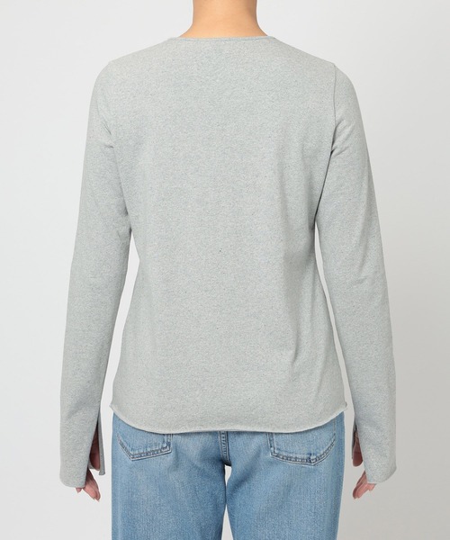 BABYLONE（バビロン）の「デニム天竺ヘンリーネックプルオーバー（Tシャツ/カットソー・レディース・ライトグレー/ネイビー・フリー）」の13枚目の写真