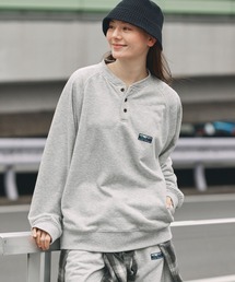 THE CRAFT CREW PRODUCTS（ザクラフトクループロダクツ）の「【UNNOTICEシリーズ】<セットアップ対応> 11ozヘビーウェイト オーバーサイズ ヘンリーネック DRY裏毛 スウェット     イージーケア・クイックドライ・UVカット【THE CRAFT CREW PRODUCTS】（スウェット）」