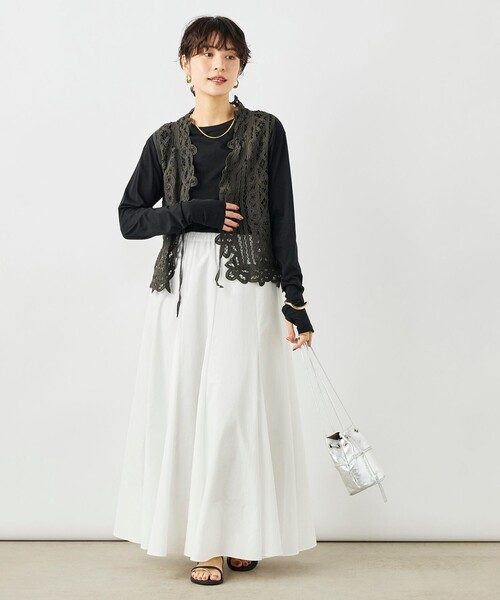 NOLLEY’S(ノーリーズ)の「MY STANDARD アルビニエアリータッチロンT(Tシャツ/カットソー・レディース・ブラック/ホワイト・FREE)」の19枚目の写真