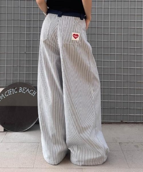 SHEPP（シープ）の「【26年春新作】ダブルウエストストライプワイドパンツ（その他パンツ・レディース・ブルー/ブラック・M/L）」の5枚目の写真