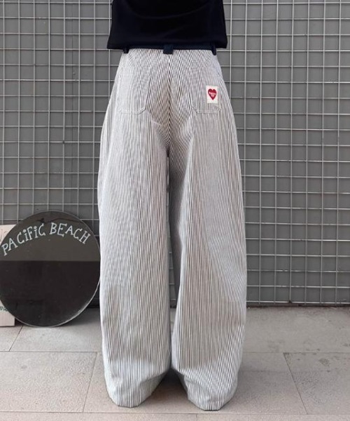 SHEPP（シープ）の「【26年春新作】ダブルウエストストライプワイドパンツ（その他パンツ・レディース・ブルー/ブラック・M/L）」の6枚目の写真