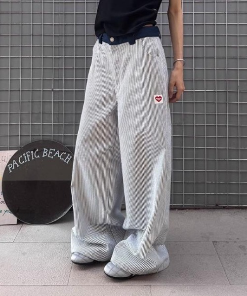 SHEPP（シープ）の「【26年春新作】ダブルウエストストライプワイドパンツ（その他パンツ・レディース・ブルー/ブラック・M/L）」の19枚目の写真