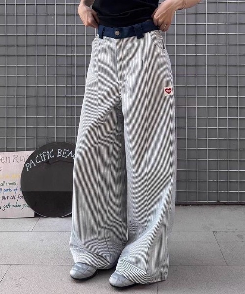 SHEPP（シープ）の「【26年春新作】ダブルウエストストライプワイドパンツ（その他パンツ・レディース・ブルー/ブラック・M/L）」の18枚目の写真