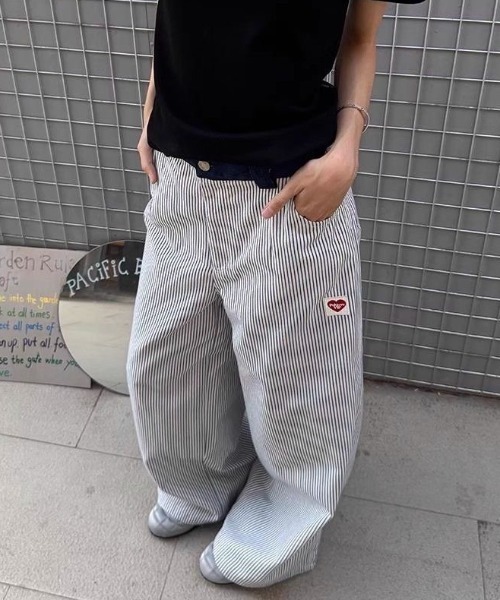 SHEPP（シープ）の「【26年春新作】ダブルウエストストライプワイドパンツ（その他パンツ・レディース・ブルー/ブラック・M/L）」の17枚目の写真