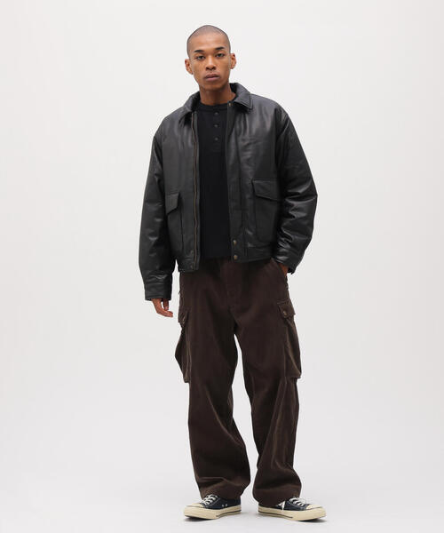 AVIREX（アヴィレックス）の「《AVIREX × Eddie Bauer》LIGHT LEATHER BOMBER JACKET / ボンバージャケット / アヴィレックス / エディバウアー（ダウンジャケット/コート・メンズ・ブラック・XL/M/L/2XL）」の3枚目の写真