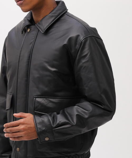 AVIREX（アヴィレックス）の「《AVIREX × Eddie Bauer》LIGHT LEATHER BOMBER JACKET / ボンバージャケット / アヴィレックス / エディバウアー（ダウンジャケット/コート・メンズ・ブラック・XL/M/L/2XL）」の7枚目の写真