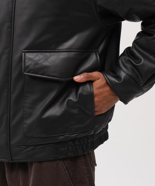 AVIREX（アヴィレックス）の「《AVIREX × Eddie Bauer》LIGHT LEATHER BOMBER JACKET / ボンバージャケット / アヴィレックス / エディバウアー（ダウンジャケット/コート・メンズ・ブラック・XL/M/L/2XL）」の8枚目の写真