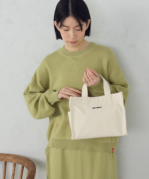 MONO　COMME CA（モノコムサ）の「キャンバスミニトート（トートバッグ・レディース・グレー/ブラック/キナリ/サックスブルー/ライトグリーン系・FREE）」の2枚目の写真