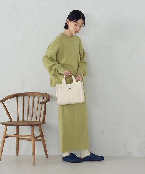 MONO　COMME CA（モノコムサ）の「キャンバスミニトート（トートバッグ・レディース・グレー/ブラック/キナリ/サックスブルー/ライトグリーン系・FREE）」の6枚目の写真