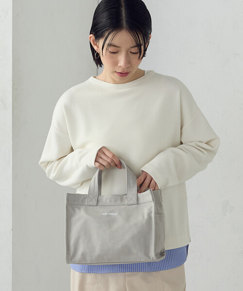 MONO　COMME CA（モノコムサ）の「キャンバスミニトート（トートバッグ・レディース・グレー/ブラック/キナリ/サックスブルー/ライトグリーン系・FREE）」の9枚目の写真