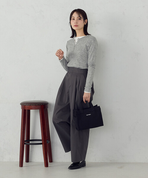 MONO　COMME CA（モノコムサ）の「キャンバスミニトート（トートバッグ・レディース・グレー/ブラック/キナリ/サックスブルー/ライトグリーン系・FREE）」の10枚目の写真