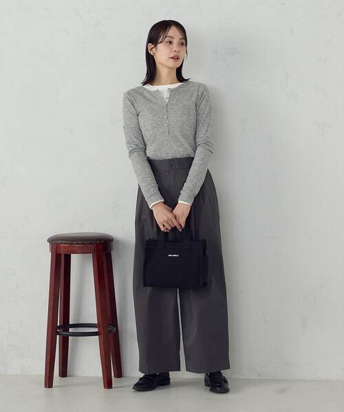 MONO　COMME CA（モノコムサ）の「キャンバスミニトート（トートバッグ・レディース・グレー/ブラック/キナリ/サックスブルー/ライトグリーン系・FREE）」の11枚目の写真