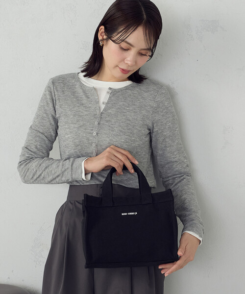 MONO　COMME CA（モノコムサ）の「キャンバスミニトート（トートバッグ・レディース・グレー/ブラック/キナリ/サックスブルー/ライトグリーン系・FREE）」の12枚目の写真