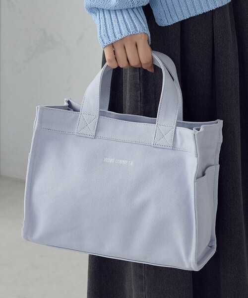 MONO　COMME CA（モノコムサ）の「キャンバスミニトート（トートバッグ・レディース・グレー/ブラック/キナリ/サックスブルー/ライトグリーン系・FREE）」の14枚目の写真