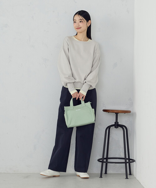 MONO　COMME CA（モノコムサ）の「キャンバスミニトート（トートバッグ・レディース・グレー/ブラック/キナリ/サックスブルー/ライトグリーン系・FREE）」の16枚目の写真