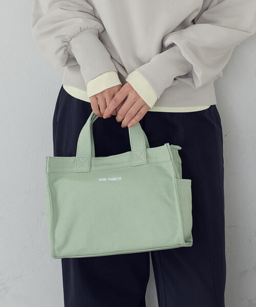 MONO　COMME CA（モノコムサ）の「キャンバスミニトート（トートバッグ・レディース・グレー/ブラック/キナリ/サックスブルー/ライトグリーン系・FREE）」の18枚目の写真
