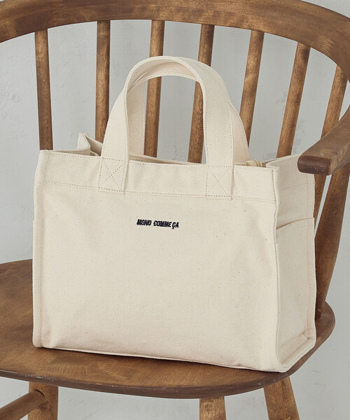 MONO　COMME CA（モノコムサ）の「キャンバスミニトート（トートバッグ・レディース・グレー/ブラック/キナリ/サックスブルー/ライトグリーン系・FREE）」の20枚目の写真