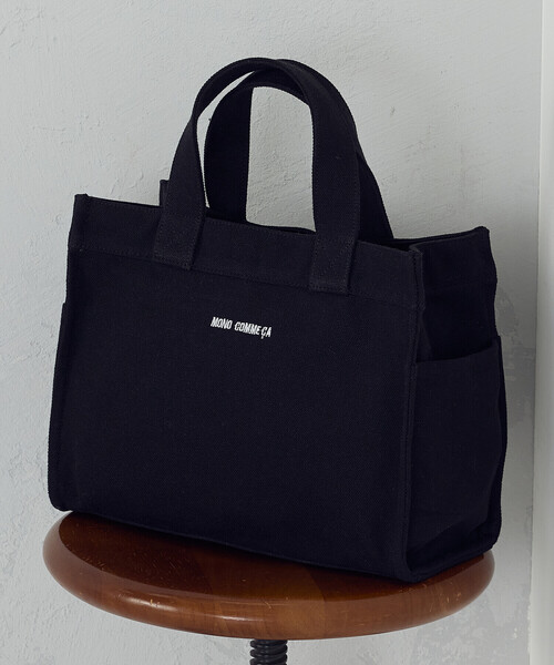 MONO　COMME CA（モノコムサ）の「キャンバスミニトート（トートバッグ・レディース・グレー/ブラック/キナリ/サックスブルー/ライトグリーン系・FREE）」の22枚目の写真