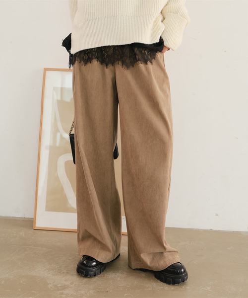 KOBE LETTUCE(コウベレタス)の「コーデュロイタックワイドパンツ(その他パンツ・レディース・キャメル/ブラウン/ネイビー/アイボリー・M)」の8枚目の写真