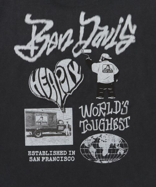 BEN DAVIS(ベンデイビス)の「【BEN DAVIS(ベンデイビス)】TAGGING VNTG TEE(UF) / Tシャツ クルーネック ワンポイント シンプル ユニセックス 加工(Tシャツ/カットソー・メンズ・ブルー/ライトグレー/ブラック・X-LARGE/LARGE/MEDIUM)」の12枚目の写真