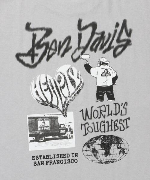 BEN DAVIS(ベンデイビス)の「【BEN DAVIS(ベンデイビス)】TAGGING VNTG TEE(UF) / Tシャツ クルーネック ワンポイント シンプル ユニセックス 加工(Tシャツ/カットソー・メンズ・ブルー/ライトグレー/ブラック・X-LARGE/LARGE/MEDIUM)」の8枚目の写真