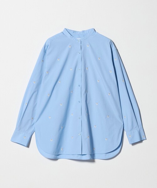 UNITED ARROWS（ユナイテッドアローズ）の「エンブロイダリーフラワー バンドカラー シャツ（シャツ/ブラウス・レディース・オフホワイト/ライトブルー/ネイビー・FREE）」の4枚目の写真