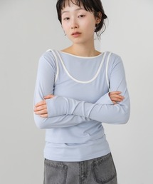 Bab | パイピングリブトップス＆タンクSET(Tシャツ/カットソー)