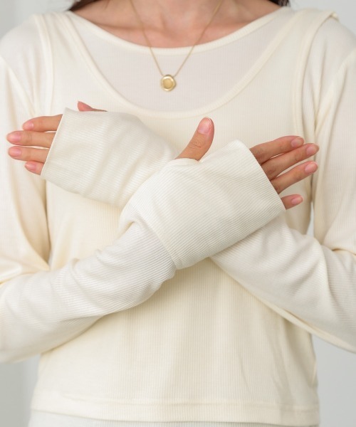 Bab（バブ）の「パイピングリブトップス＆タンクSET（Tシャツ/カットソー・レディース・アイボリー/チャコールグレー/ブルー・FREE）」の13枚目の写真