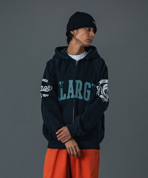 XLARGE(エクストララージ)の「RAGLAN ZIP UP HOODED SWEATSHIRT(パーカー・メンズ・ブラック/グリーン/ネイビー・XL/L/M/S)」の6枚目の写真