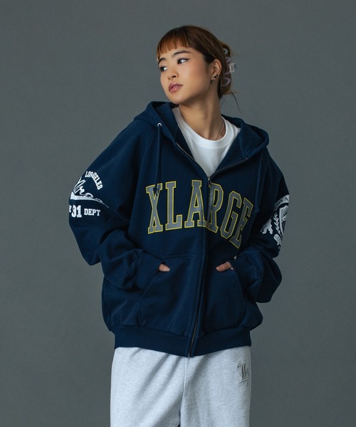 RAGLAN ZIP UP HOODED SWEATSHIRT（パーカー）｜XLARGE（エクストラ