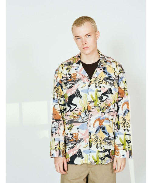 TOWNCRAFT(タウンクラフト)の「TOWN CRFAFT タウンクラフト / PAJAMA PRINTED JACKET パジャマジャケット(その他アウター・メンズ・グリーン/その他1/ブルー・LARGE/MEDIUM)」の6枚目の写真