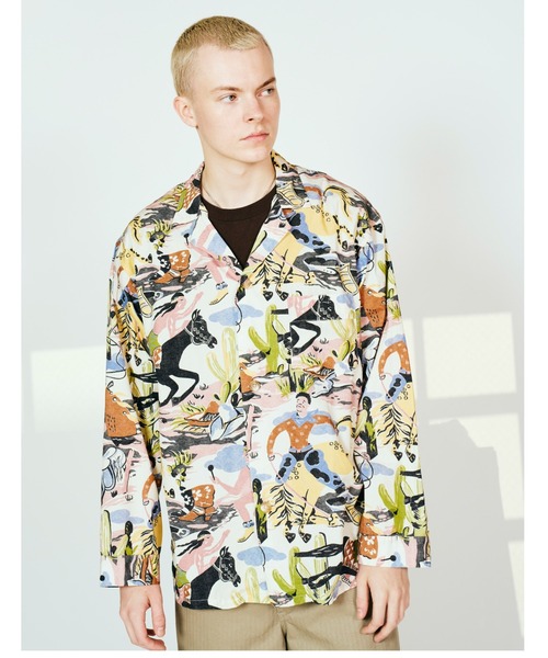 TOWNCRAFT(タウンクラフト)の「TOWN CRFAFT タウンクラフト / PAJAMA PRINTED JACKET パジャマジャケット(その他アウター・メンズ・グリーン/その他1/ブルー・LARGE/MEDIUM)」の5枚目の写真