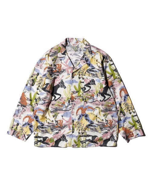 TOWNCRAFT(タウンクラフト)の「TOWN CRFAFT タウンクラフト / PAJAMA PRINTED JACKET パジャマジャケット(その他アウター・メンズ・グリーン/その他1/ブルー・LARGE/MEDIUM)」の4枚目の写真