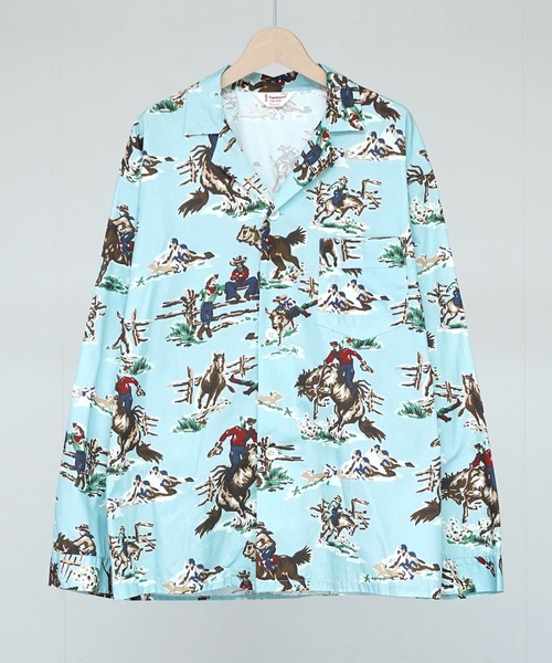 TOWNCRAFT(タウンクラフト)の「TOWN CRFAFT タウンクラフト / PAJAMA PRINTED JACKET パジャマジャケット(その他アウター・メンズ・グリーン/その他1/ブルー・LARGE/MEDIUM)」の11枚目の写真