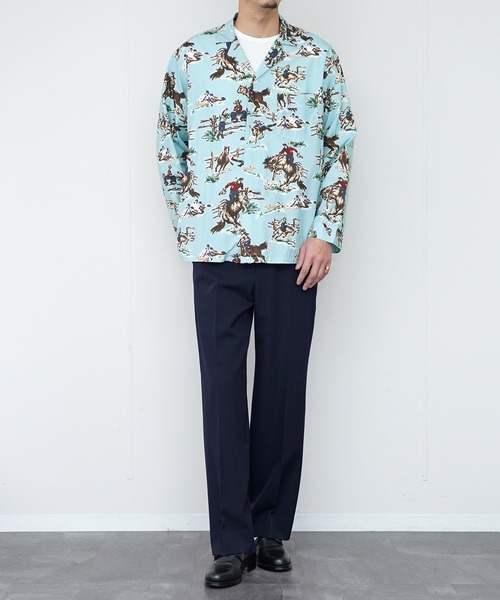 TOWNCRAFT(タウンクラフト)の「TOWN CRFAFT タウンクラフト / PAJAMA PRINTED JACKET パジャマジャケット(その他アウター・メンズ・グリーン/その他1/ブルー・LARGE/MEDIUM)」の16枚目の写真