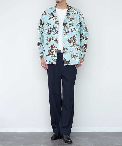 TOWNCRAFT(タウンクラフト)の「TOWN CRFAFT タウンクラフト / PAJAMA PRINTED JACKET パジャマジャケット(その他アウター・メンズ・グリーン/その他1/ブルー・LARGE/MEDIUM)」の13枚目の写真