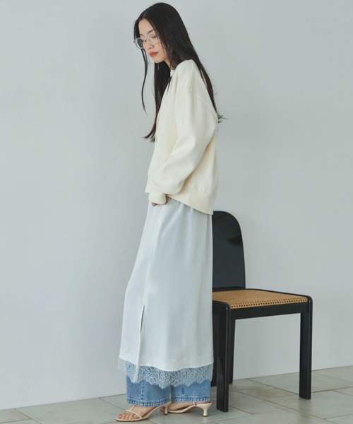 Doux archives（ドゥアルシーヴ）の「ダブルフェイスカットスナップカーディガン（カーディガン/ボレロ・レディース・ブラック/アイボリー/ブルー・FREE）」の13枚目の写真