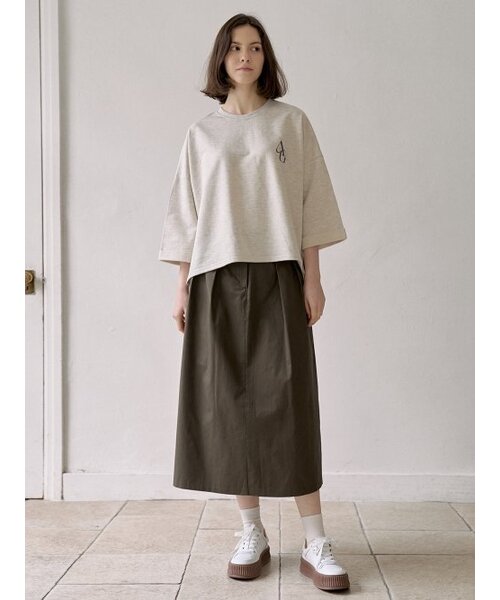 AVANT-G(アバン)の「Turn-up Sleeve Logo T-shirt - IVORY(Tシャツ/カットソー・レディース・その他・FREE)」の2枚目の写真