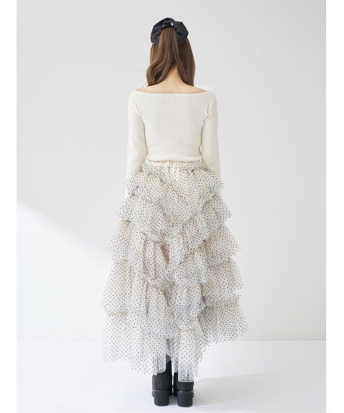 ビジューロゴボートネックニットトップス（ニット/セーター）｜Darich