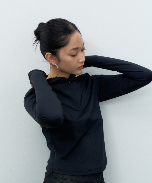 MAKE A TOAST(メイクアトースト)の「ジャージフードTシャツブラック MBESTO017BK(パーカー・レディース・その他・S/M)」の1枚目の写真
