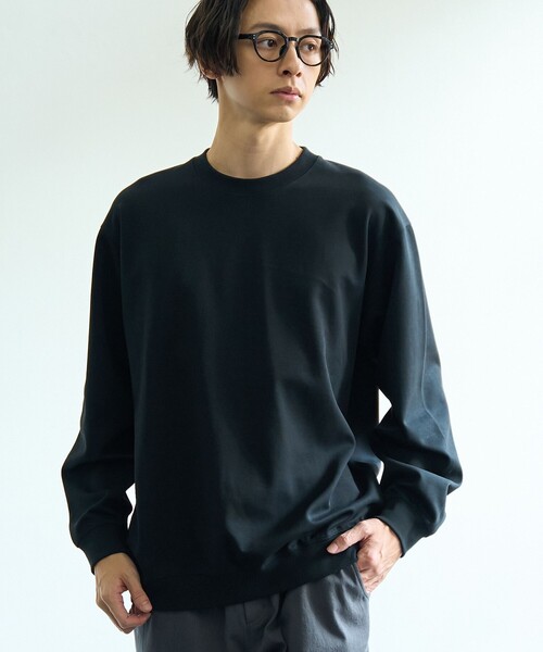 coen（コーエン）の「クリーンプラスリブロングスリーブTシャツ【抗菌防臭、防汚（食品汚れ）、UVカット 】（Tシャツ/カットソー・メンズ・ホワイト/ライトグレー/ブラック/ピンク・S/M/L/XL）」の3枚目の写真