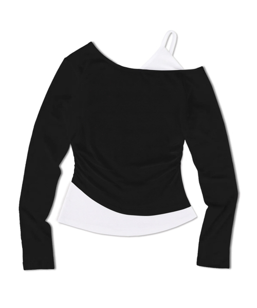 KATRINA K(カトリーナケイ)の「切り替えレイヤードシャーリングオフショルダーTシャツ-2カラー(Tシャツ/カットソー・レディース・その他・FREE)」の17枚目の写真