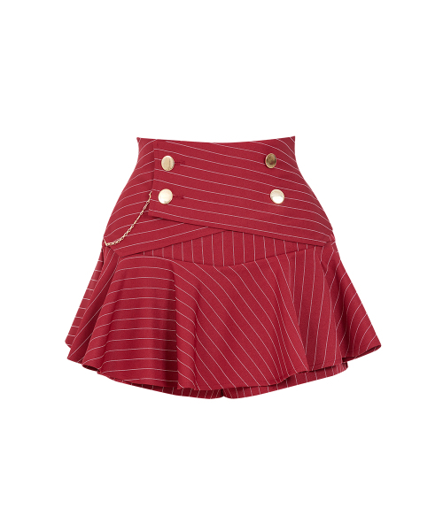 J.JANE（ジェイジェーン）の「ダブルボタンストライプキュロットパンツ（ワイン）（スカート・レディース・その他・S/M/XS）」の2枚目の写真
