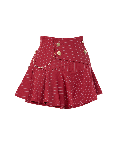 J.JANE（ジェイジェーン）の「ダブルボタンストライプキュロットパンツ（ワイン）（スカート・レディース・その他・S/M/XS）」の3枚目の写真
