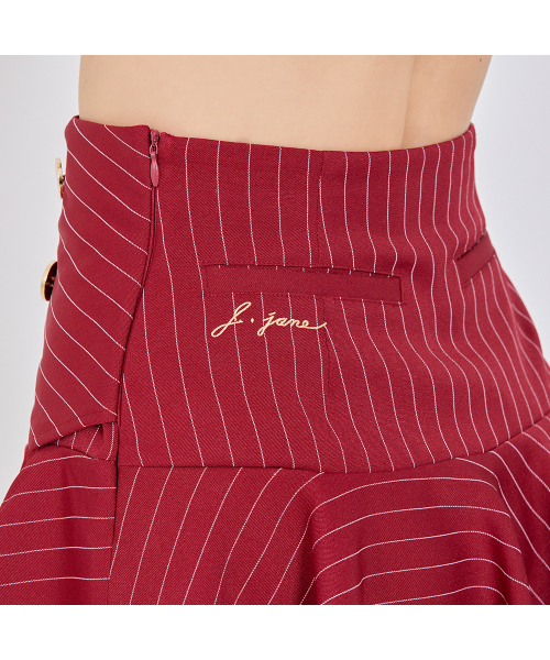 J.JANE（ジェイジェーン）の「ダブルボタンストライプキュロットパンツ（ワイン）（スカート・レディース・その他・S/M/XS）」の5枚目の写真