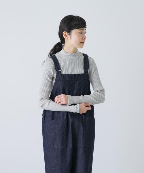 かぐれ（カグレ）の「ヤクコットンハイネックカットソー（Tシャツ/カットソー・レディース・ナチュラル/チャコールグレー・FREE）」の4枚目の写真