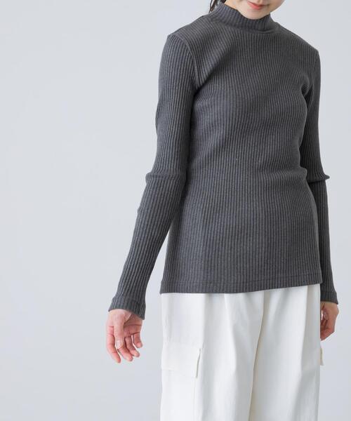 かぐれ（カグレ）の「ヤクコットンハイネックカットソー（Tシャツ/カットソー・レディース・ナチュラル/チャコールグレー・FREE）」の7枚目の写真